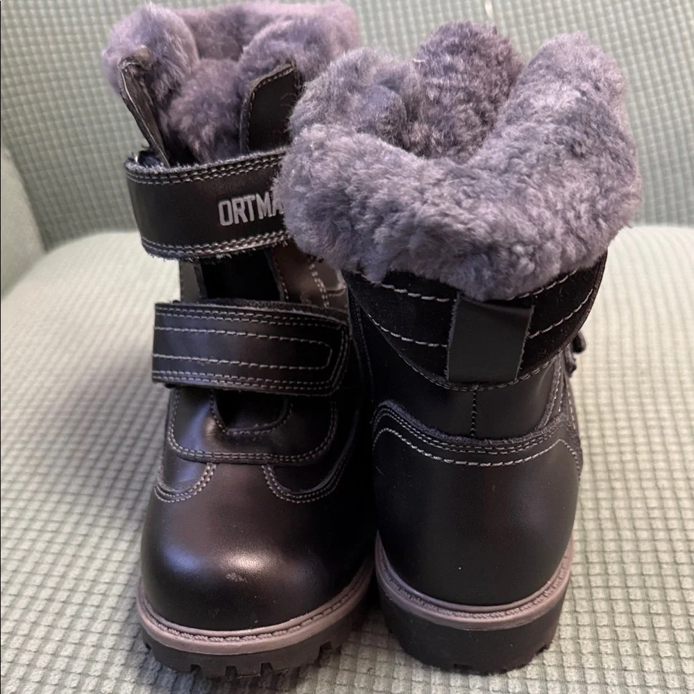 Kids Black and Gray Winter Boots